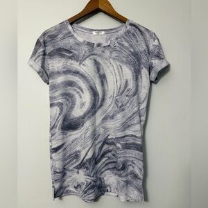 Awake Black and White Marble Print Women's Tee